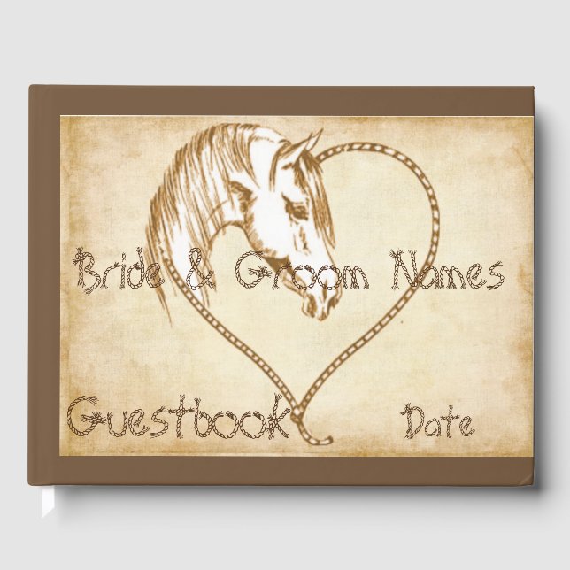 Country Western Horse Wedding oder Shower Gästebuc Gästebuch (Vorderseite)