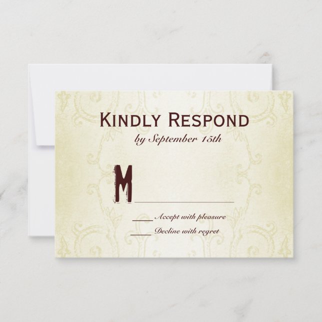 Country Western Horseshoe Swirl Wedding RSVP Cards (Vorderseite)