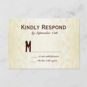 Country Western Horseshoe Swirl Wedding RSVP Cards Karte