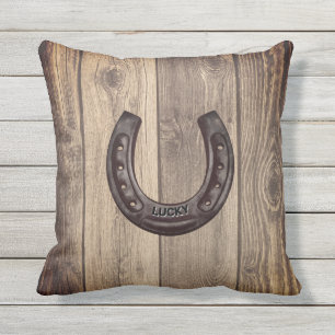 Country Western Personalisiert Lucky Horseshoe Kissen