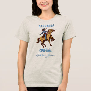 Country Western Rodeo Saddleup Cowgirl T - Shirt