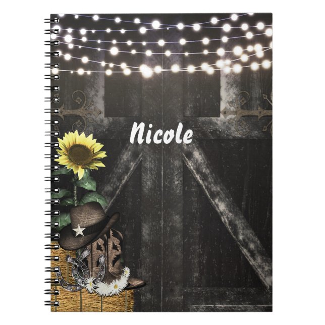 Country Western Rustic Barn Door Journal Notizblock (Vorderseite)