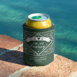 Country Western Rustic Chic Emerald Green Wedding Dosenkühler