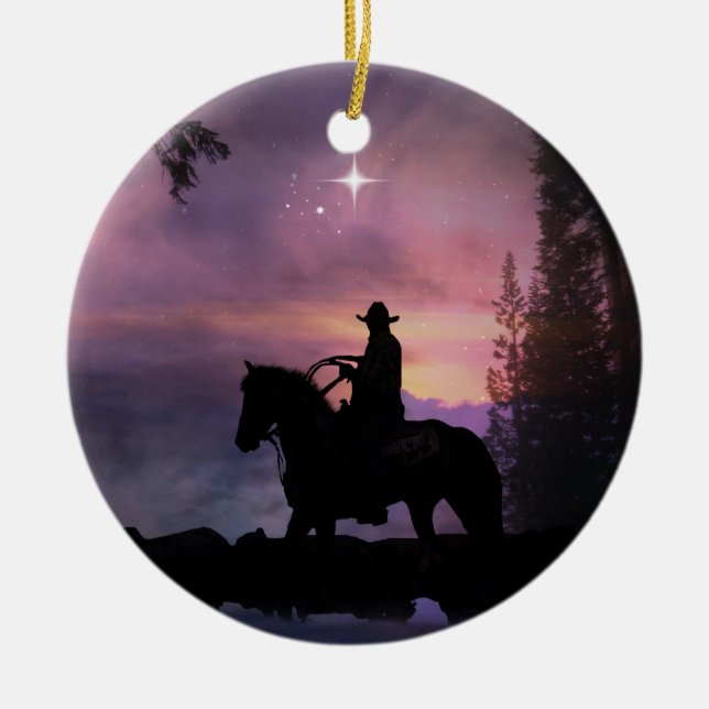 Country Western Rustikaler Cowboy Xmas Ornament (Vorne)