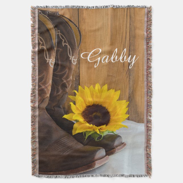 Country Western Sonnenblume Decke (Vorderseite Vertikal)