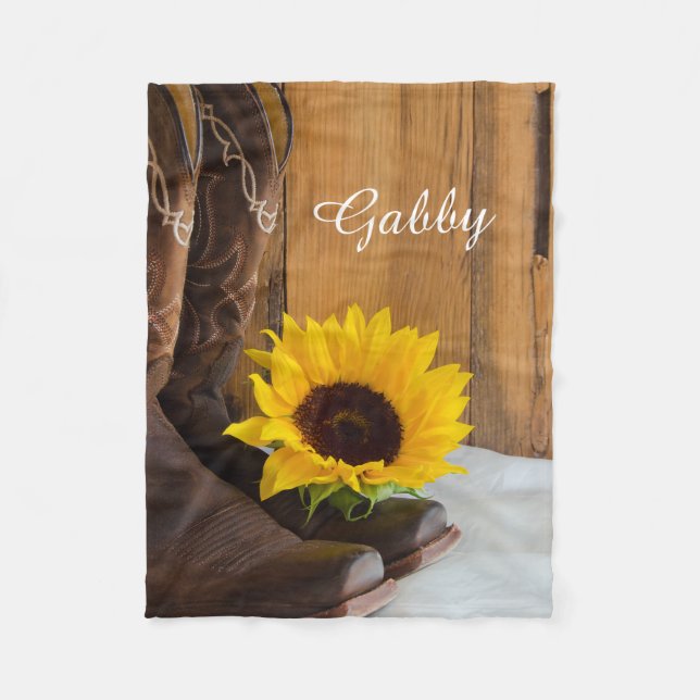 Country Western Sonnenblume Fleecedecke (Vorderseite)
