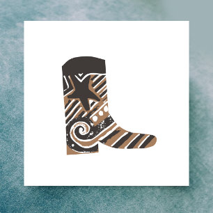 Country-Western-Stiefel Mitteilungskarte