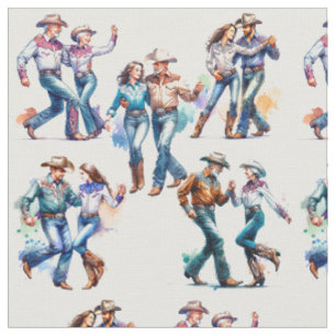 Country Western Tänzer Verschiedenheit der Paare Stoff