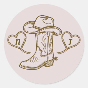 Country Western Vintag letzte Rodeo Rosa Runder Aufkleber