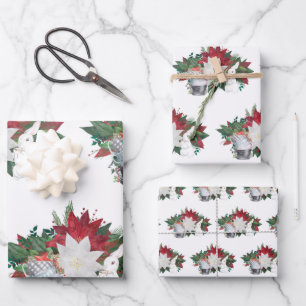 Country White Rabbit Teebecher Weihnachten Geschenkpapier Set