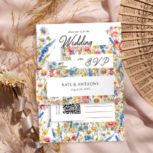 Country Wildblume Hübsche Blumenhochzeit Einladungsbanderole