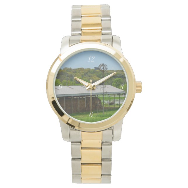 Country Windmühle Armbanduhr (Vorderseite)