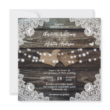 Country Wood Burlap Hearts Blumenlace Hochzeit