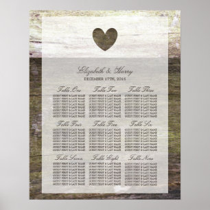 Country Wood Heart Seekarte Poster