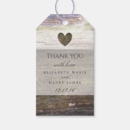 Country Wood Heart Wedding Geschenkanhänger