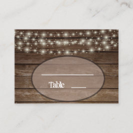 Country Wood Lights Ball Jar Platzkarte