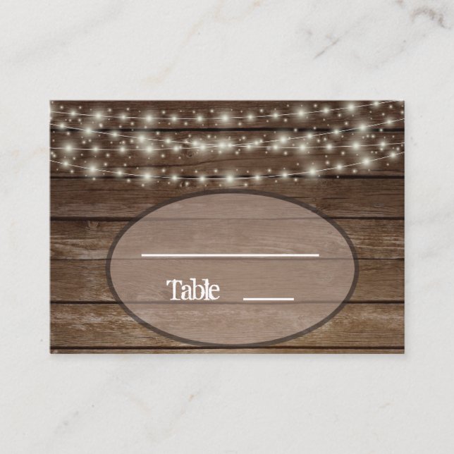Country Wood Lights Ball Jar Platzkarte (Vorderseite)