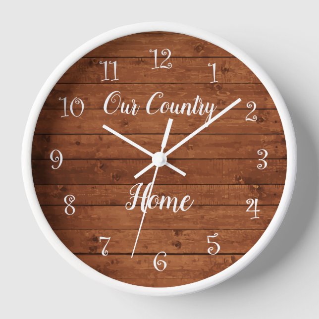 Country Wood Theme Wohngestaltung Wall Uhr (Vorderseite)