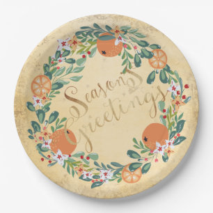 Country Wreath Traditionelles Vintages Blumenambie Pappteller