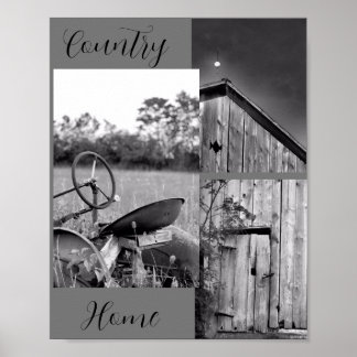 "Country Zuhause" Traktor Barn Collage Poster