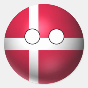 Countryball Dänemark - neutrale Ausdrücke Runder Aufkleber