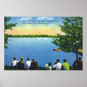 Countryklub-Ansicht von SegelbootRegatta auf See Poster