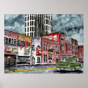 Countrymusik-Hauptstadtskunst Nashvilles Tennessee Poster