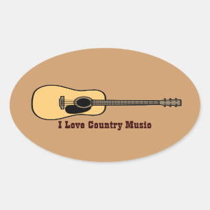 Countrymusik Ovaler Aufkleber