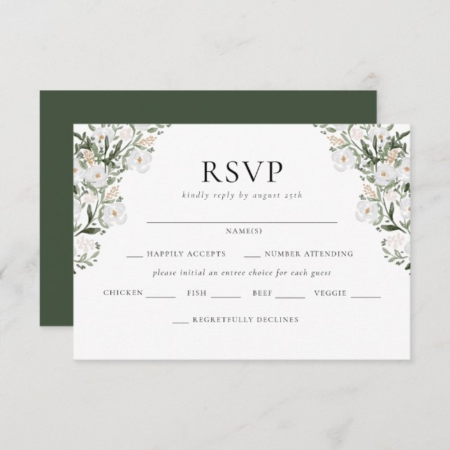 Countryside Manor Wedding RSVP Begleitkarte (Vorne/Hinten)