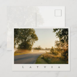 Countryside Morning Mist, Latvia nature Postkarte