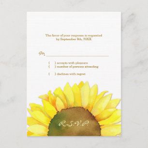 Countryside Sunflower Wedding RSVP Einladungspostkarte