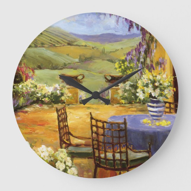Countryside Terrace Große Wanduhr (Vorderseite)