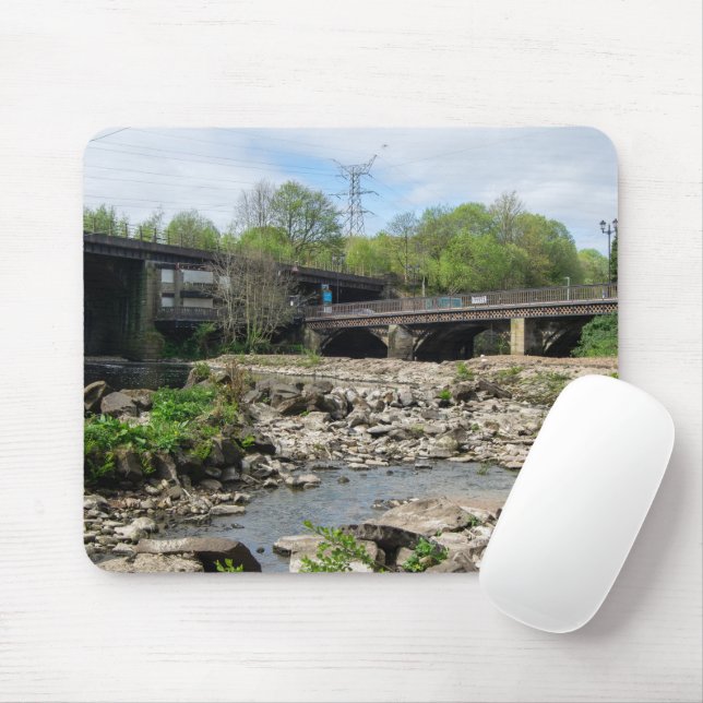 County Bridge und der River Calder, Sowerby Bridge Mousepad (Mit Mouse)