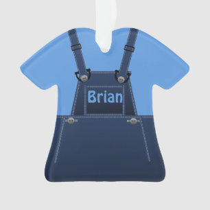 County Folk Niedlich Blue Overalls Custom O Ornament