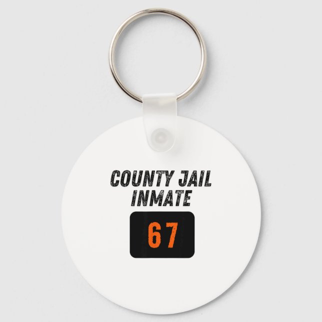 County Jail Prison Inmate 67 Halloween Funny Mens  Schlüsselanhänger (Vorderseite)