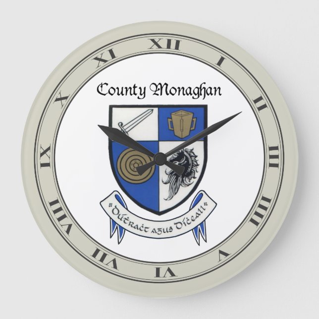 County Monaghan Wall Clock Große Wanduhr (Vorderseite)