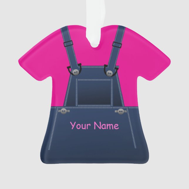 County Overalls Hot Pink Weihnachtsdekoration Ornament (Vorderseite)