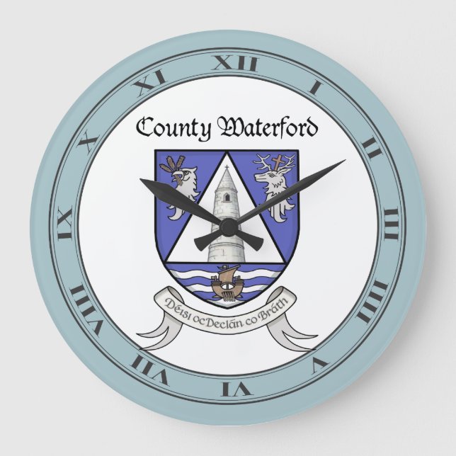 County Waterford Wall Clock Große Wanduhr (Vorderseite)