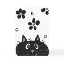 Coup d'oeil adorable de chat de huer une carte de