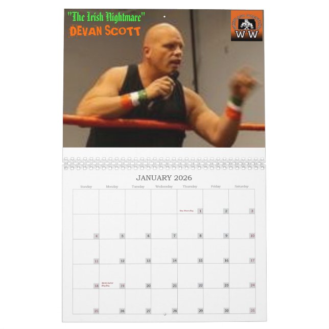 Coup du lapin luttant le calendrier 2008 (Jan 2026)