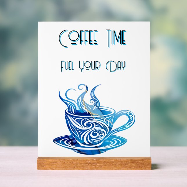 Coupe Artistique de Café Bleu avec Motifs de tourb (Neutre)