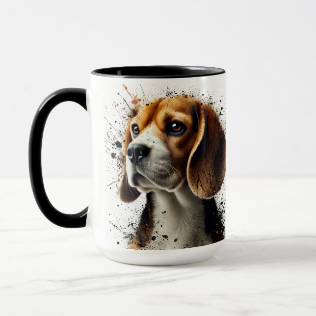 Coupe beagle Splatee de café Mug (Gauche)