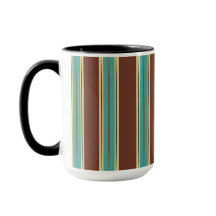Coupe Brown de Mug avec Turquoise, Noir & Beige