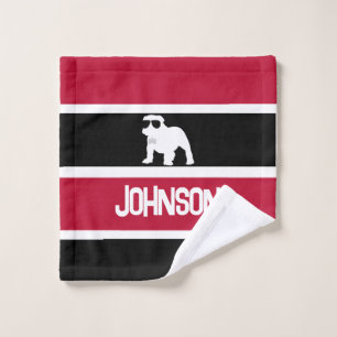 Coupe de Bulldog Personnalisée rouge noir blanc ra