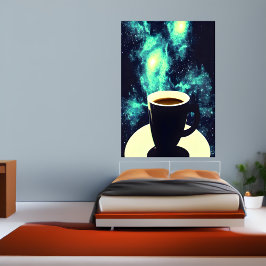 Coupe de café et espace | AI Art Poster