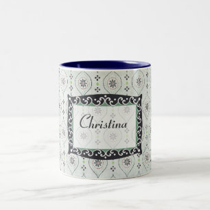 Coupe de café Mug 2 Motif de fleurs bleues