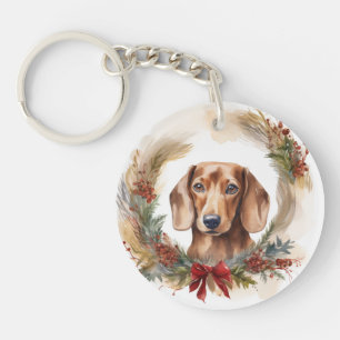 Coupe de fête de la couronne de Noël de Dachshund