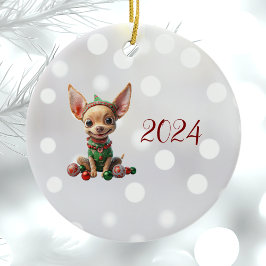 Coupe de fête Ornement en céramique elf de Noël