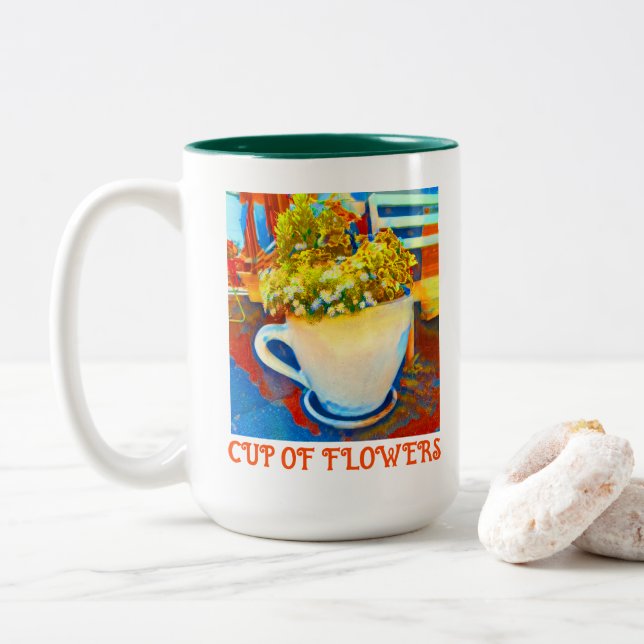Coupe De Fleurs Planteur De Café Mug (Avec donut)