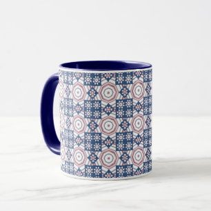 Coupe de Motif de la Mug Blanc Rouge bleu étoile